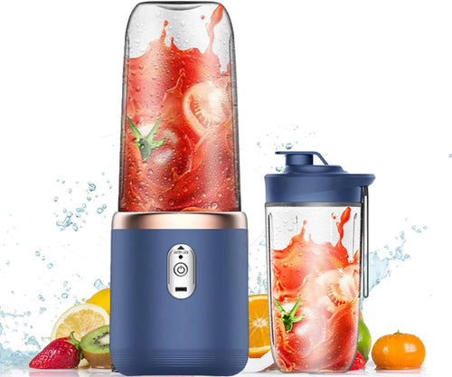 Portable | Blender] 2-in-1 Portable Blender and Juicer | 6 Blades, USB Charging, Dual Cups | Suitable for Snow Mud, Milkshakes and Ice Drinks - Perfect Gift for Valentine's Day, Thanksgiving, Christmas, Mother's Day