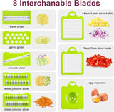 Vegetable Chopper, Onion Chopper, Mandolin Slicer,Pro 10 in 1professional food Choppermultifunctional Vegetable Chopper and Slicer, Dicing Machine, AdjustableVegetable Cutter With Container