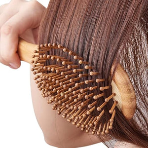 Huachi Wet Hair Brush Bamboo Detangling Brush Natural Wooden Paddle Organic Brush for Women Men Kids Scalp Massage Anti-Static, Reducing Hair Breakage Adding Shine