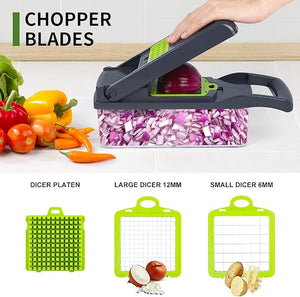 Vegetable Chopper, Onion Chopper, Mandolin Slicer,Pro 10 in 1professional food Choppermultifunctional Vegetable Chopper and Slicer, Dicing Machine, AdjustableVegetable Cutter With Container