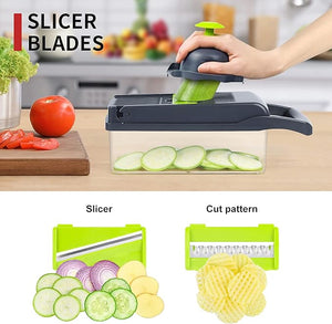 Vegetable Chopper, Onion Chopper, Mandolin Slicer,Pro 10 in 1professional food Choppermultifunctional Vegetable Chopper and Slicer, Dicing Machine, AdjustableVegetable Cutter With Container