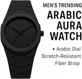Aura Men's Matte Black Watch with Arabic Numerals – Minimalist Analog Design